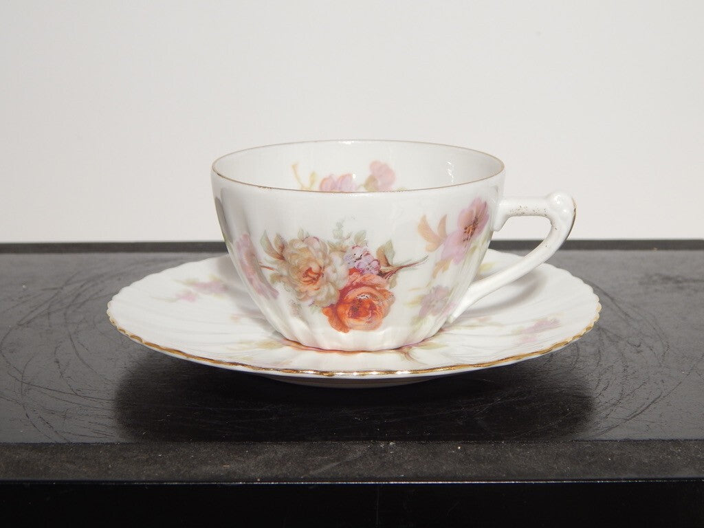 ANTICO SERVIZIO CAFFÈ PORCELLANA BIANCA DECORO FLOREALE BAVARIA SELTMANN WEIDEN