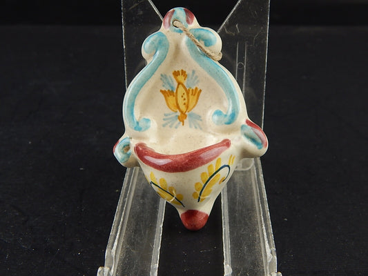 VINTAGE ARTE SACRA ACQUASANTIERA IN CERAMICA COLOMBA DELLA PACE