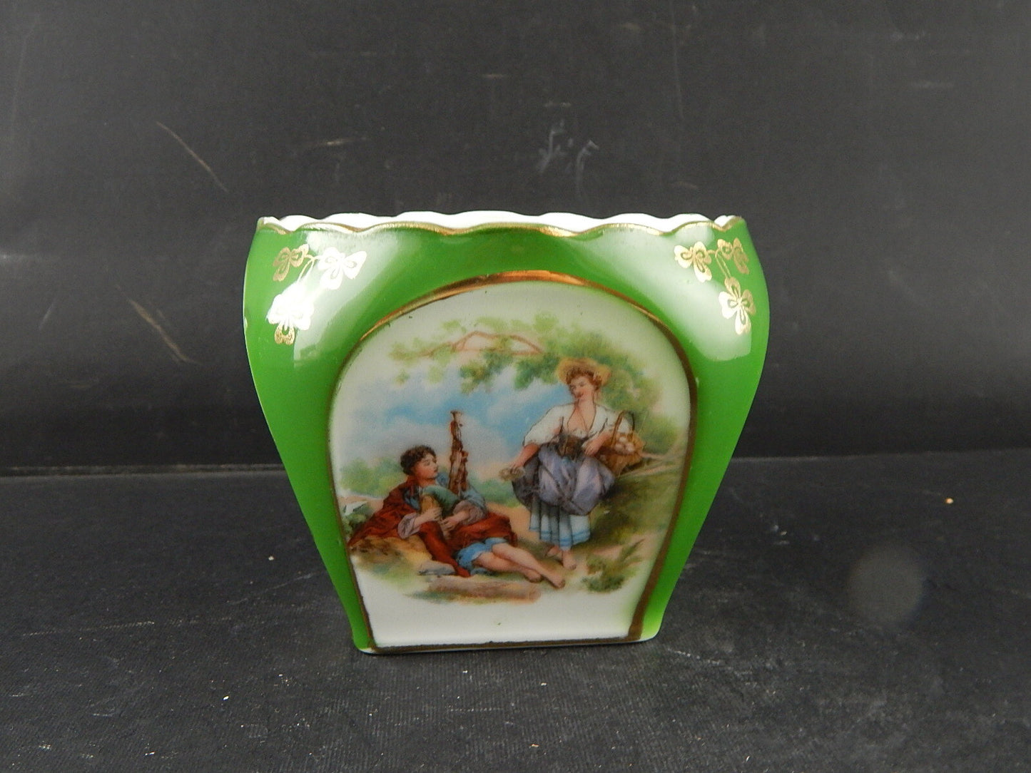 ANTICO ROMANTICO VASO CACHE POT PORCELLANA CARL TIELSCH ALTWASSER SILESIA