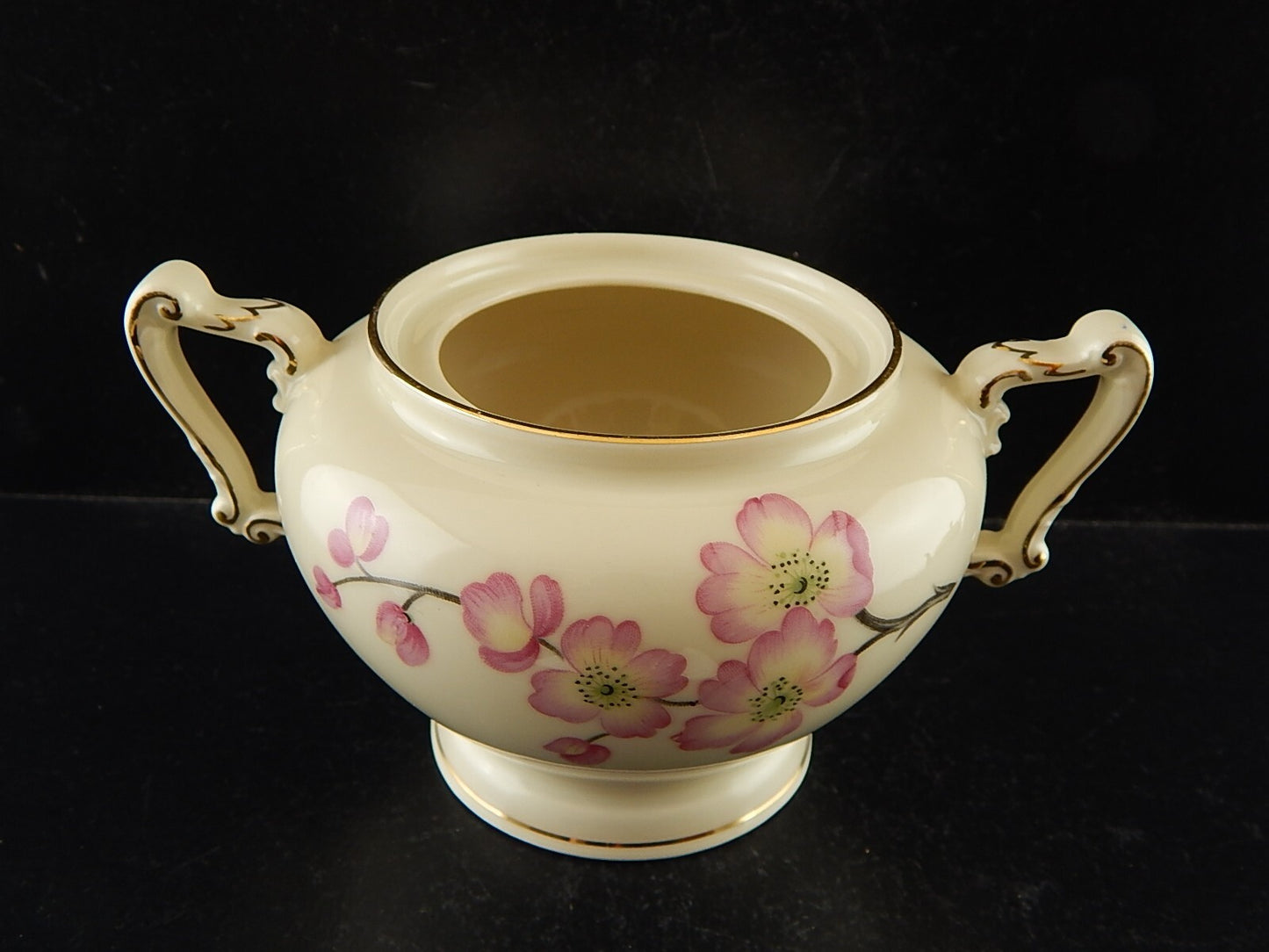 ANTICA ART DECO ZUCCHERIERA PORCELLANA HEINRICH &CO SELB BAVARIA FIORI PESCO