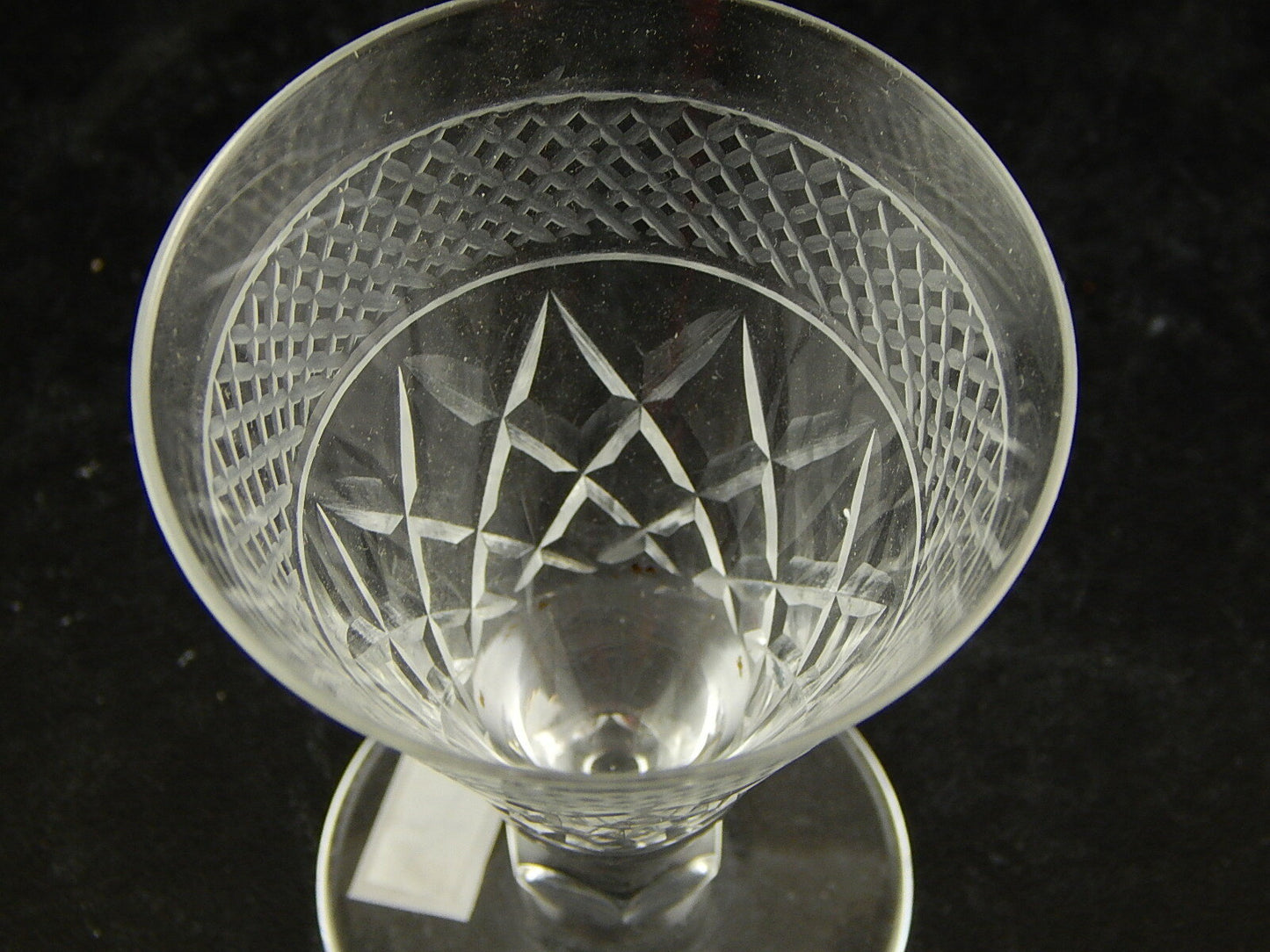 ANTICO ART DECO BICCHIERE CALICE CRISTALLO MOLATO 7 CM ALTEZZA