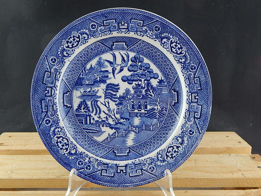 ANTICO PIATTO PORCELLANA WILLOW VITTORIANO LONDON FINE 800 COLLEZIONE