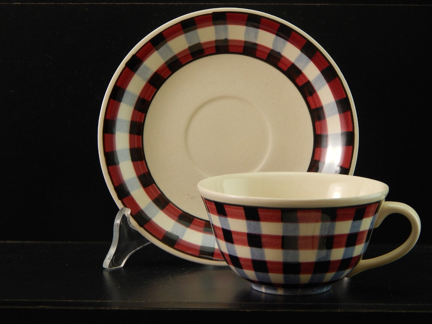 VILLEROY&BOCH ANTICA RARA TAZZA DA TE' PORCELLANA GLASGOW 8202 QUADRETTI #1585