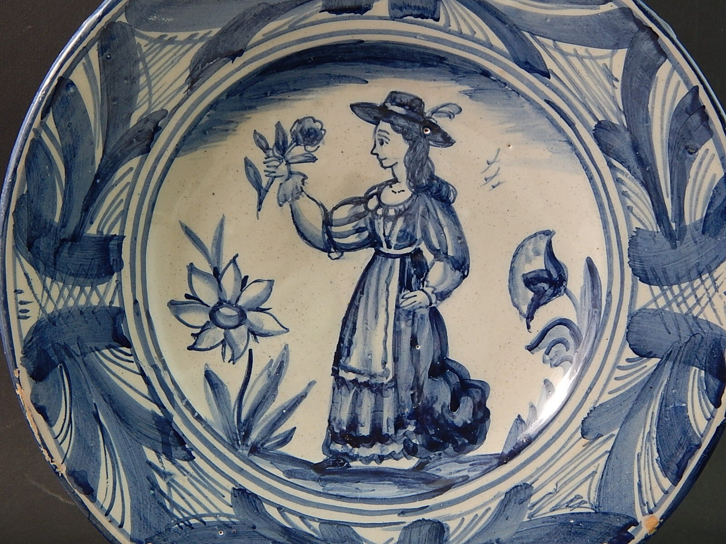 ARTE POVERA PIATTO CERAMICA SPAGNOLA CATALANA GUIVERNAU PRIMA META' 900 #2010