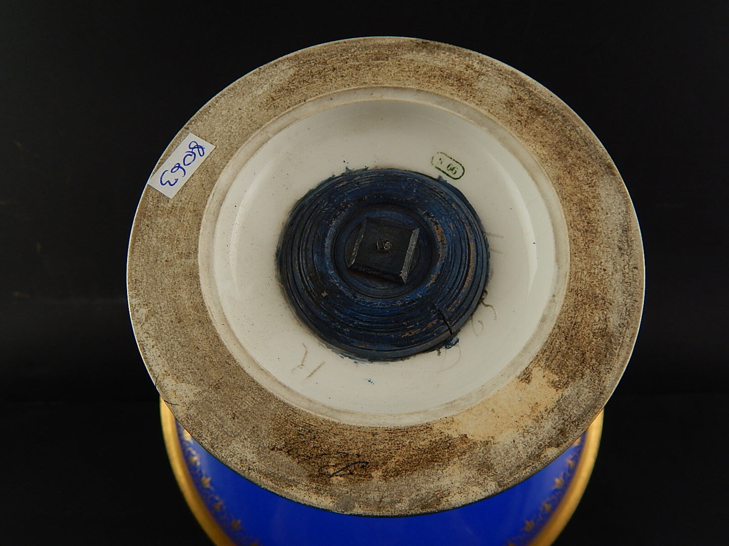 ANTICA 1866 ALZATA CENTROTAVOLA PORCELLANA MARCHIO SEVRES S.66 DECORO FARFALLA