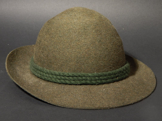 VINTAGE CAPPELLO DONNA UOMO CM 57 LANA FELTRO VERDE LODEN TIROLESE