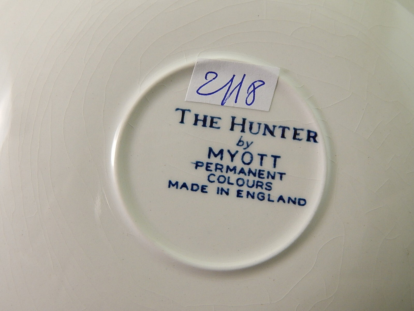 VINTAGE CERAMICA TAZZA TE' THE HUNTER MYOTT POTTERY ENGLAND IL CACCIATORE #2118