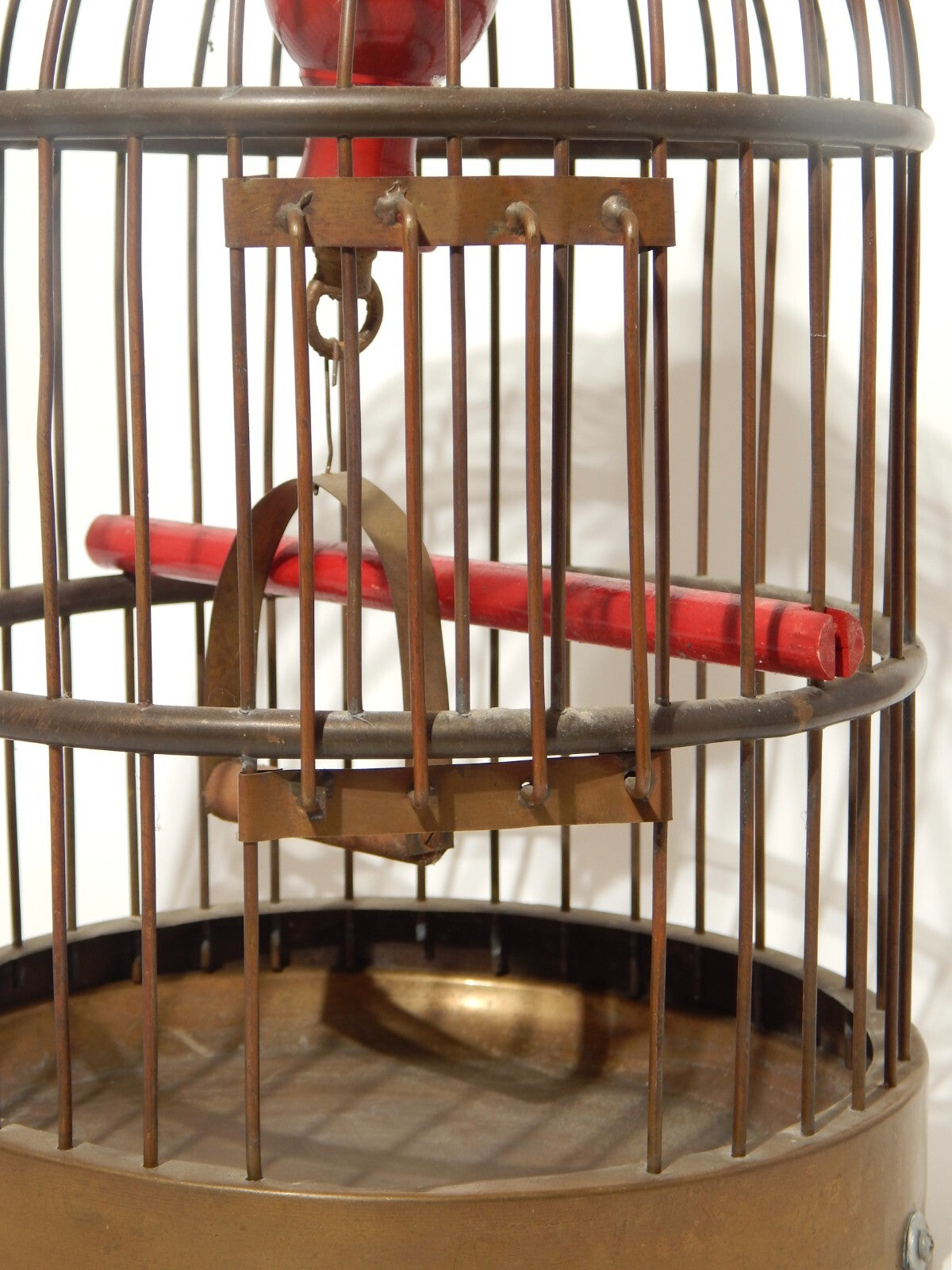 ANTICA ORIGINALE GABBIA A SOSPENSIONE IN OTTONE PER UCCELLI