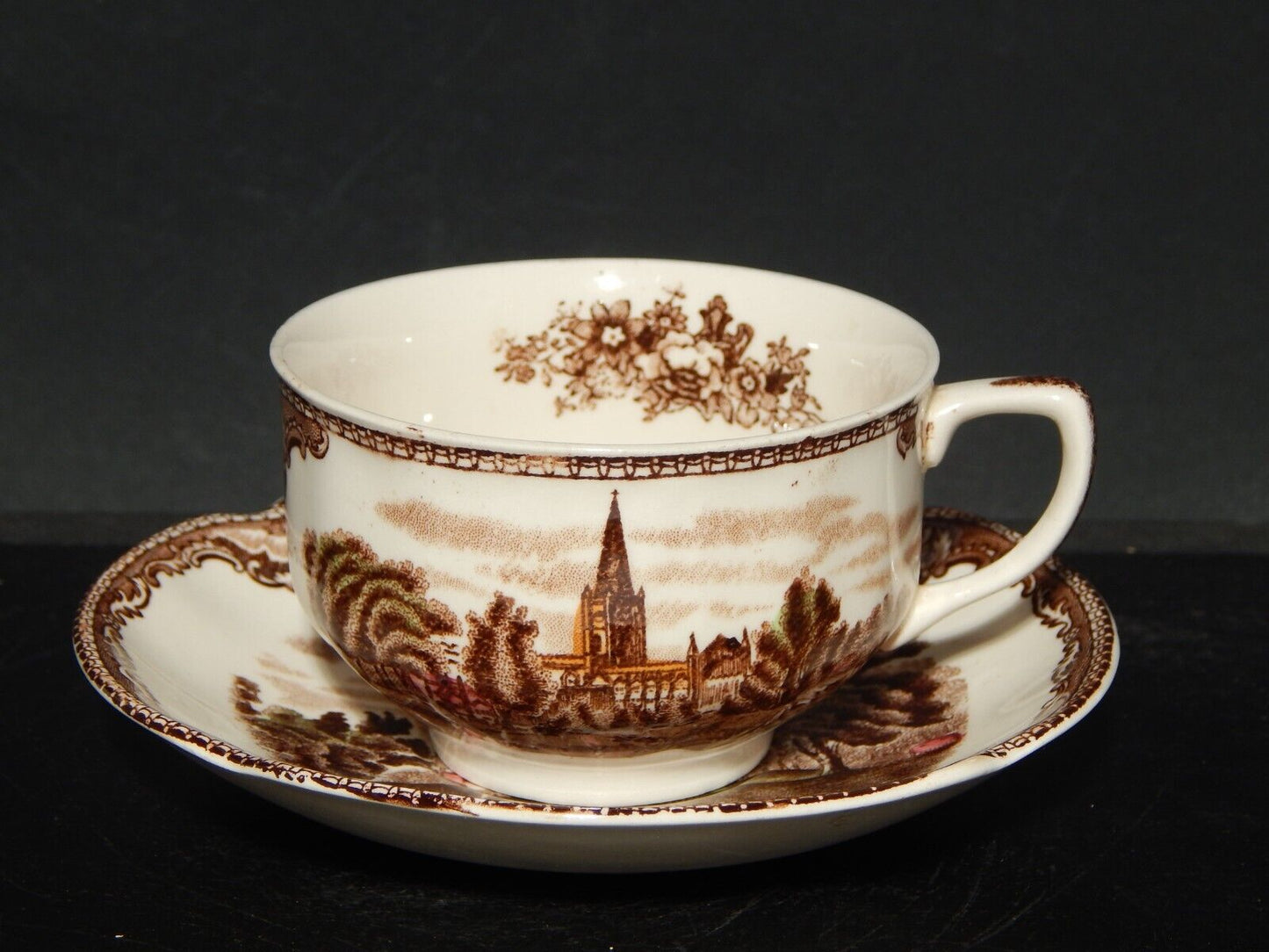 ANTICA TAZZA DA TE' PORCELLANA JOHNSON BROS OLD BRITAIN CASTLE MULTICOLOR