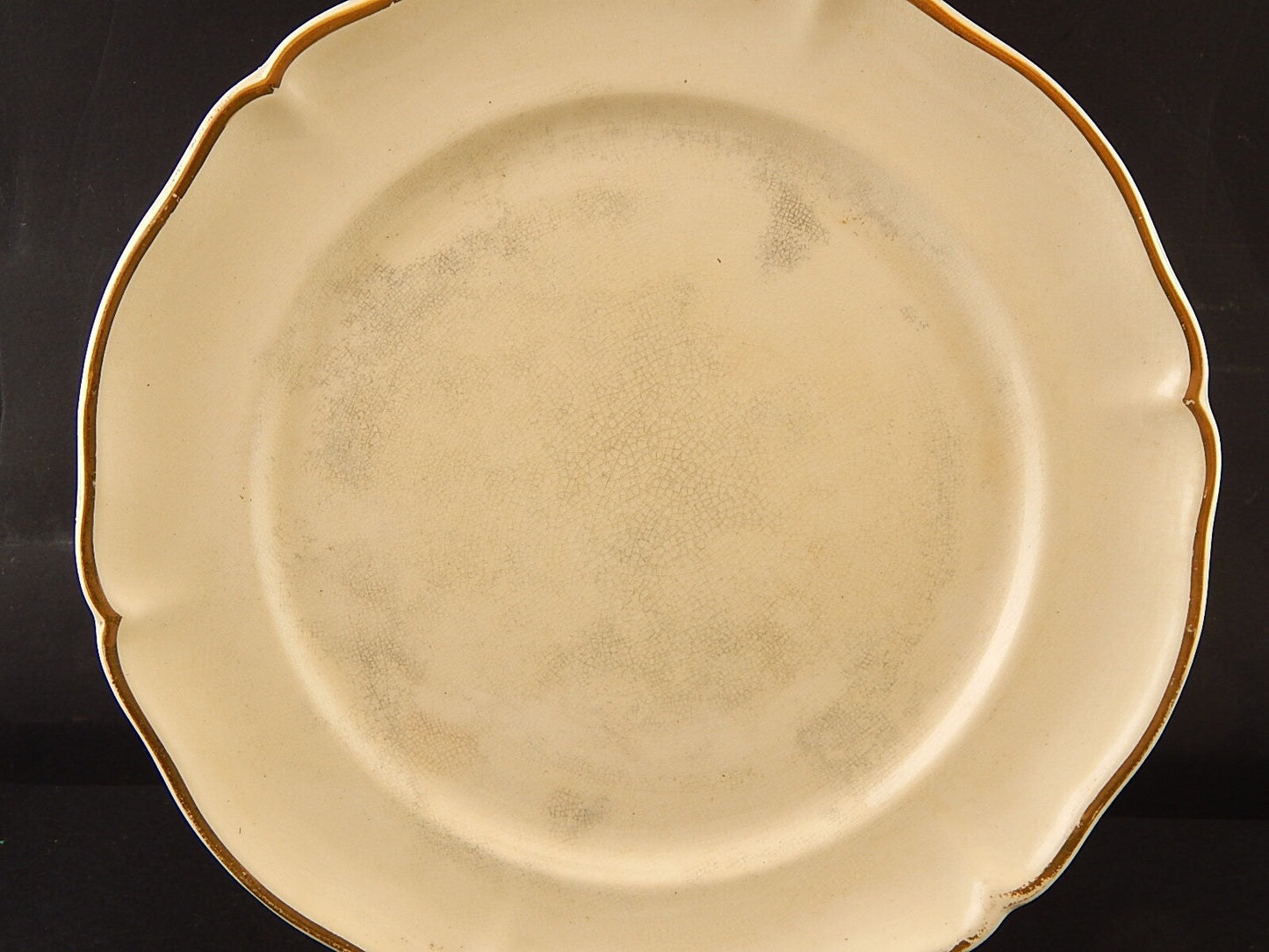 ANTICO SET 5 PIATTI PIANI PORCELLANA CREMA PROFILO ORO VILLEROY&BOCH METTLACH