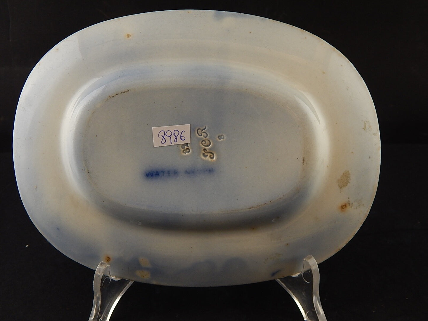 ANTICO VASSOIO NINFEE CERAMICA RICHARD MILANO SCR FINE 800 FLOW BLUE WATER NYMPH