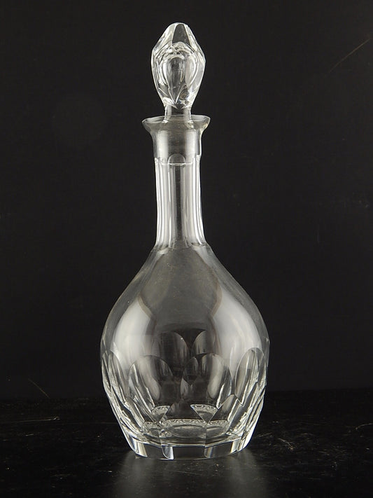 ANTICA RARA BOTTIGLIA DECANTER TAVOLA ART DECO CRISTALLO PESANTE E MOLATO