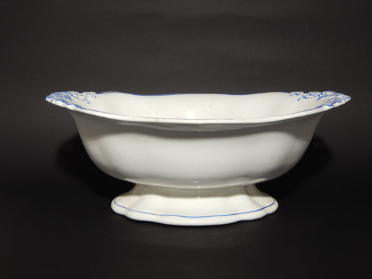 ANTICA RARA FRUTTIERA CENTROTAVOLA CERAMICA BIANCA E BLU RICHARD MILANO FINE 800