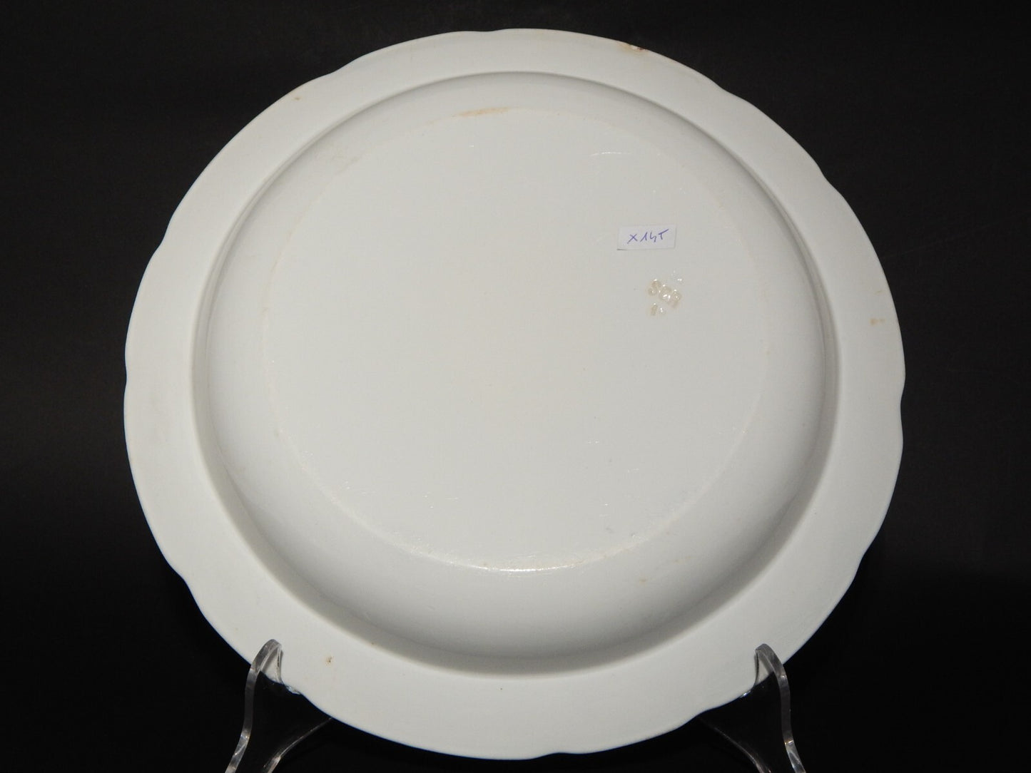 ANTICO RARO VASSOIO CERAMICA BIANCA PROFILO BLU RICHARD MILANO FINE 800 (X145)