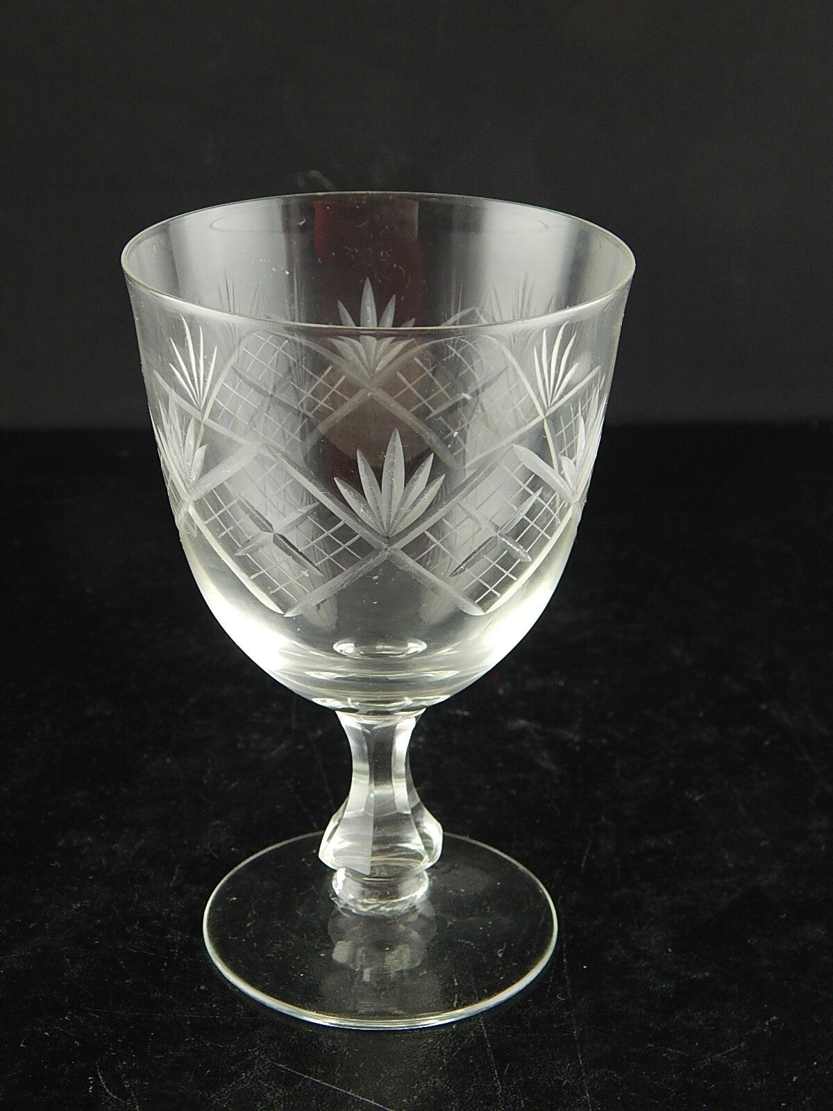 ANTICO ART DECO SET 18 BICCHIERI CALICI CRISTALLO BOEMIA INCISI MOLATI BOTTIGLIA