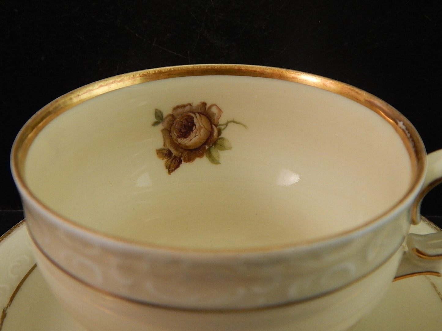 ANTICA TAZZA KPM COPENHAGEN PORCELLANA BOUQUET DI FIORI E ORO DEL 1924 #1205