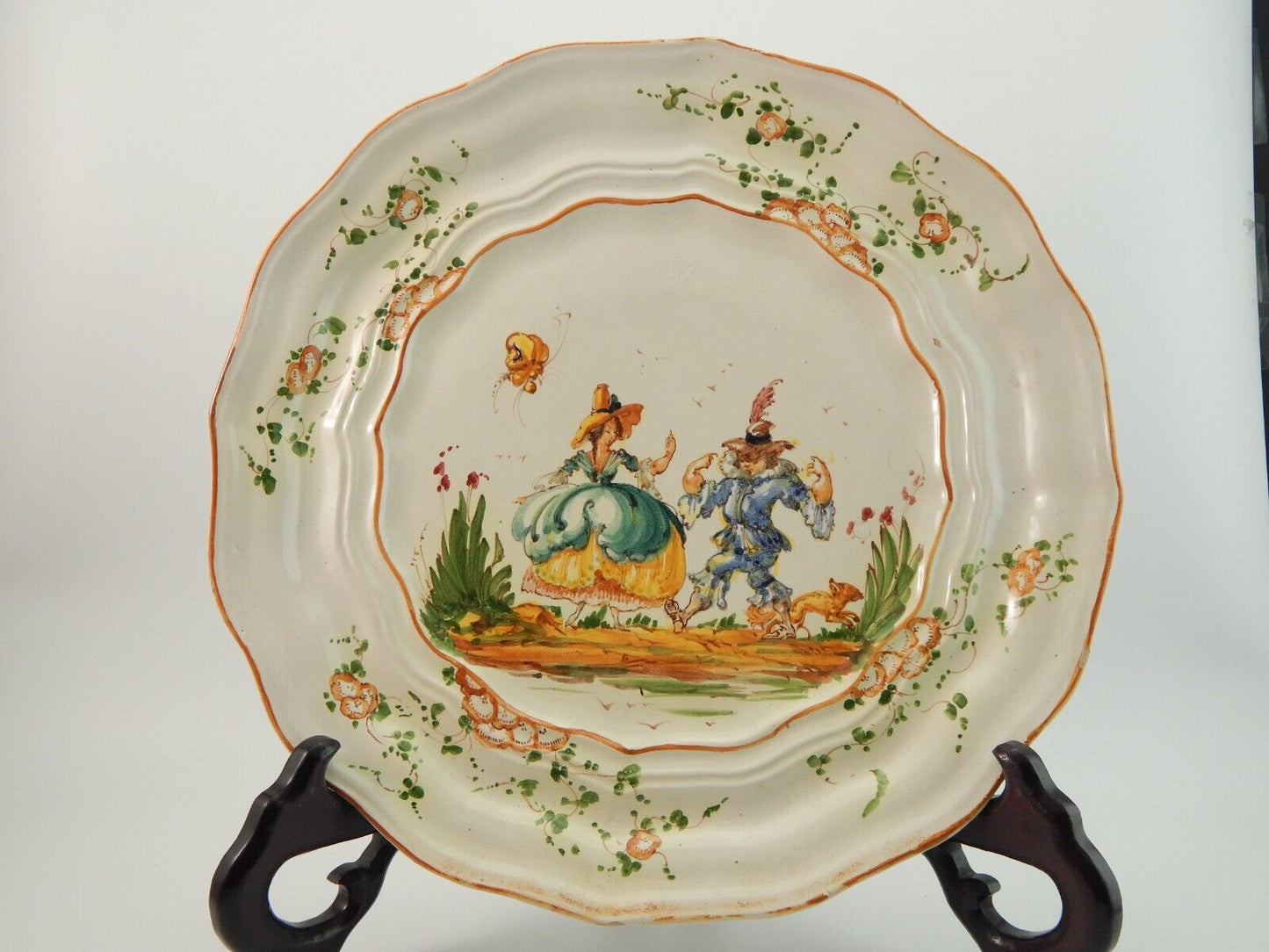 ANTICO PREZIOSO PIATTO PARATA CERAMICA ALBISOLA LA CASA DELL'ARTE PRIMO 900