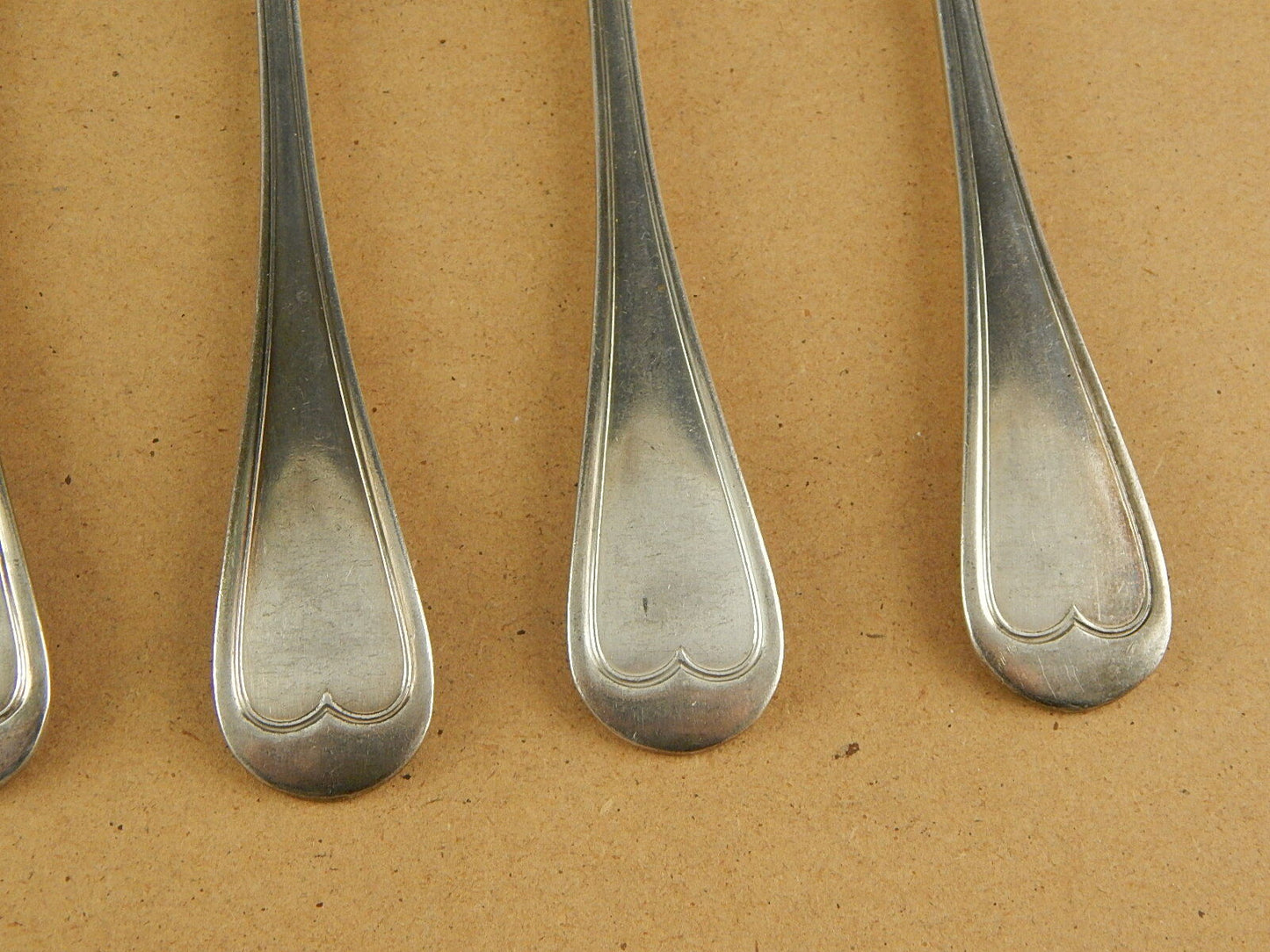 SET 5 CUCCHIAI ANTICHI ALPACCA ARGENTATA SILVER PLATED FINE 800 MAURIZIANO