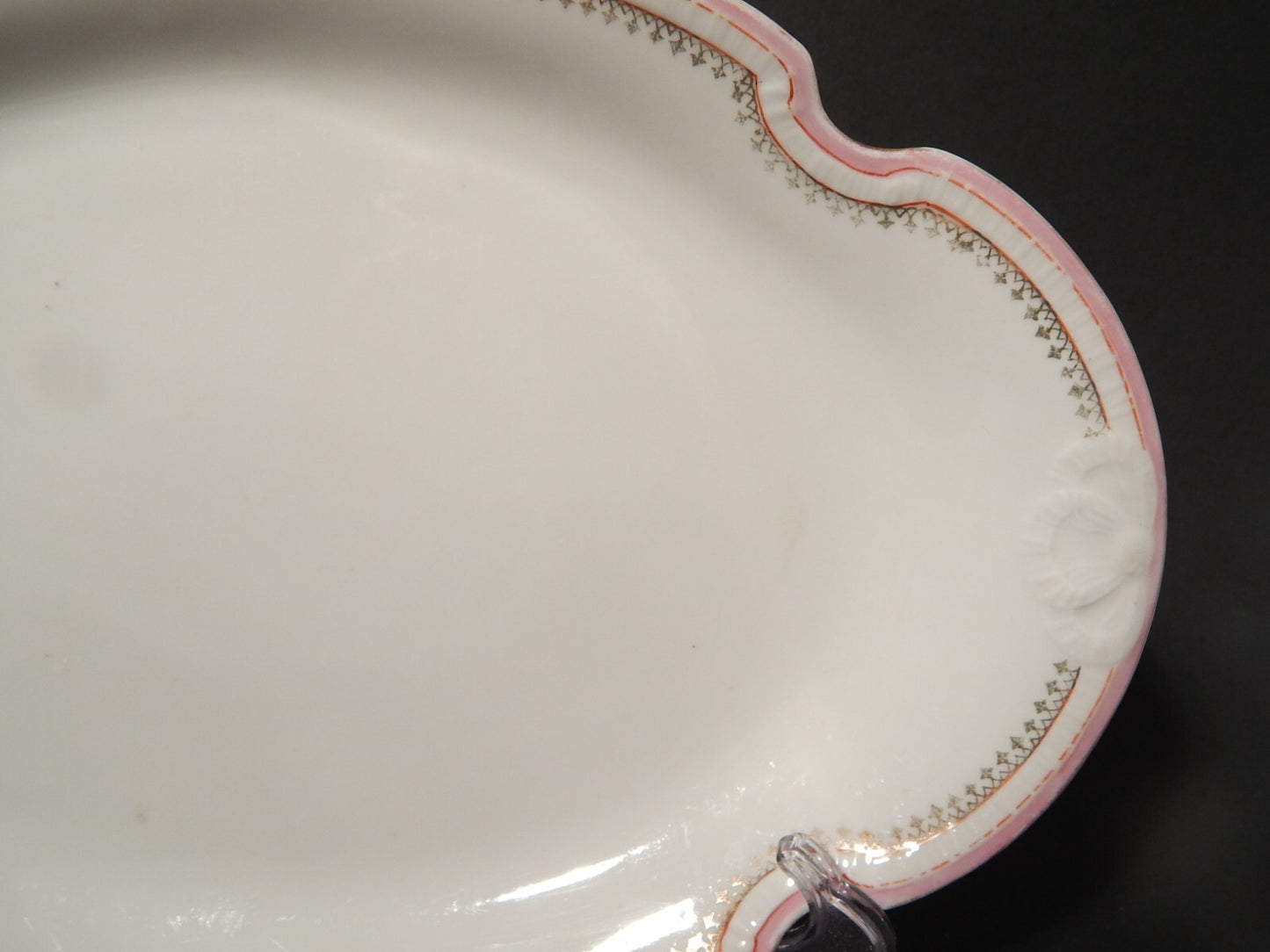 ANTICA VASSOIO PORCELLANA GINORI LIBERTY DECORO ROSA E ORO DIFETTO #916