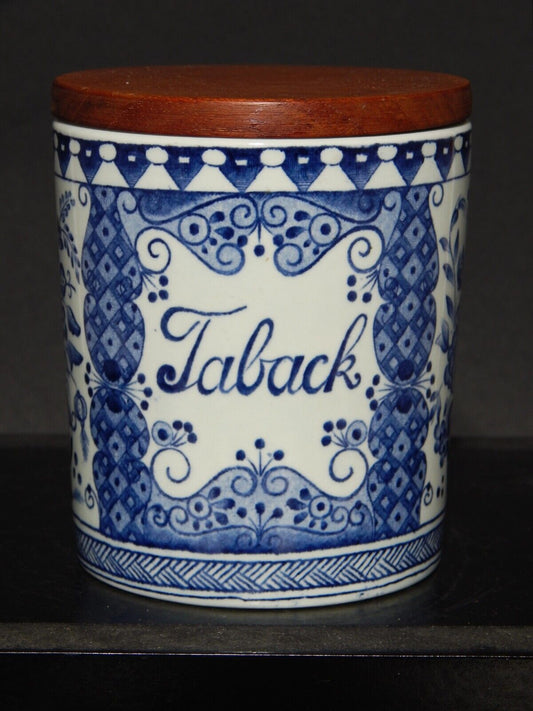 VINTAGE VASO CERAMICA PORTA TABACCO DELFT MAASTRICHT PETRUS REGOUT KING GUSTAV
