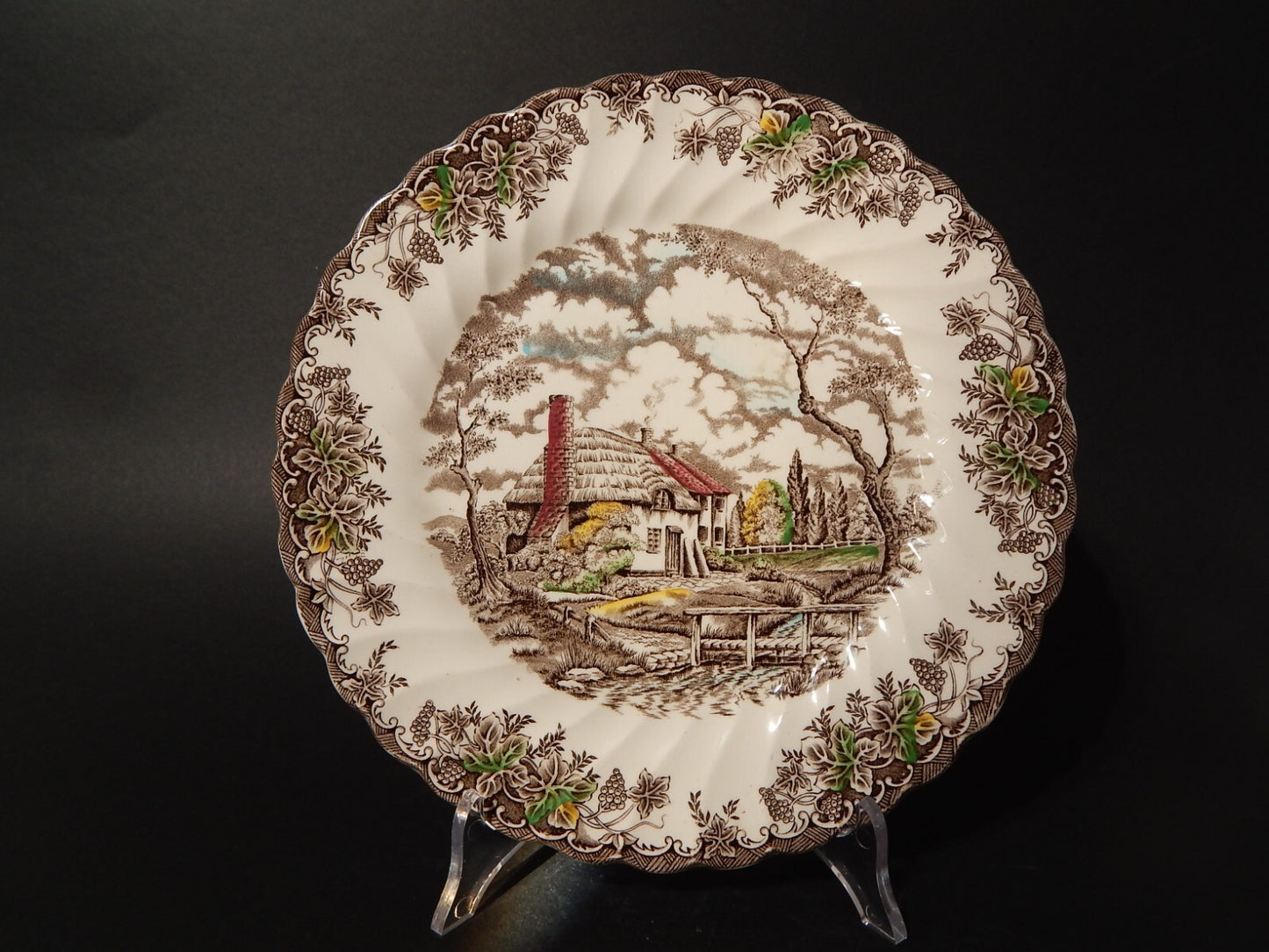 PIATTO PORCELLANA VINTAGE THE BROOK MYOTT STAFFORDSHIRE ENGLAND TENNYSON