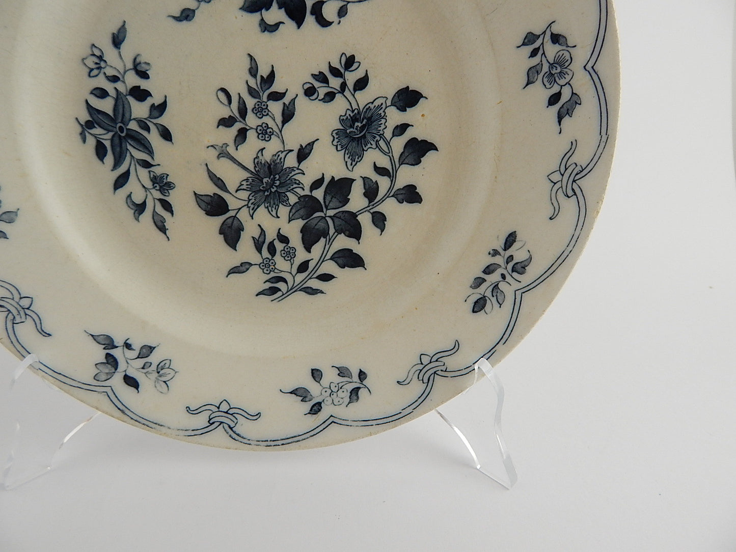 ANTICO PIATTO FAN-TAO PORCELLANA BIANCA-BLU VILLEROY&BOCH 1842 WALLERFANGEN