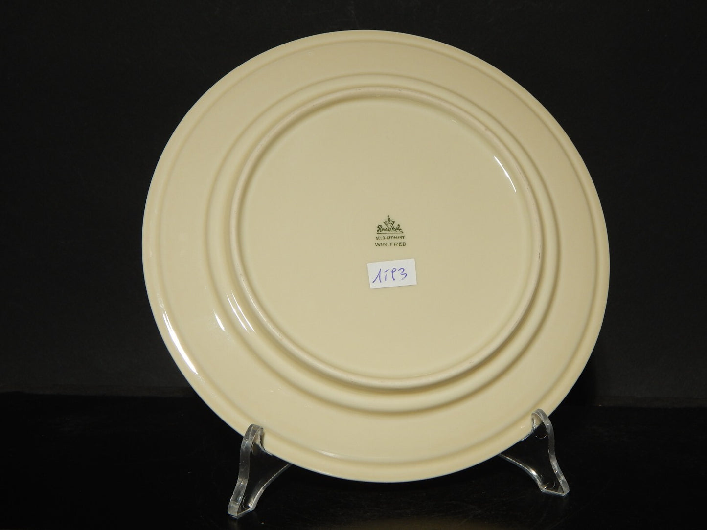 PREZIOSO TRIO CON TAZZA DA TE' PORCELLANA ROSENTHAL WINIFRED COLOR CREMA ORO