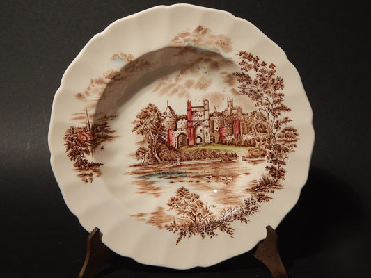 VINTAGE SEMI PORCELLANA JOHNSON BROS ANCIENT TOWERS PIATTO FONDO