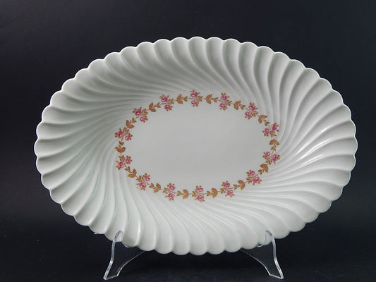 VINTAGE ELEGANTE VASSOIO OVALE PORCELLANA BIANCA FIORELLINI LIMOGES HAVILAND #