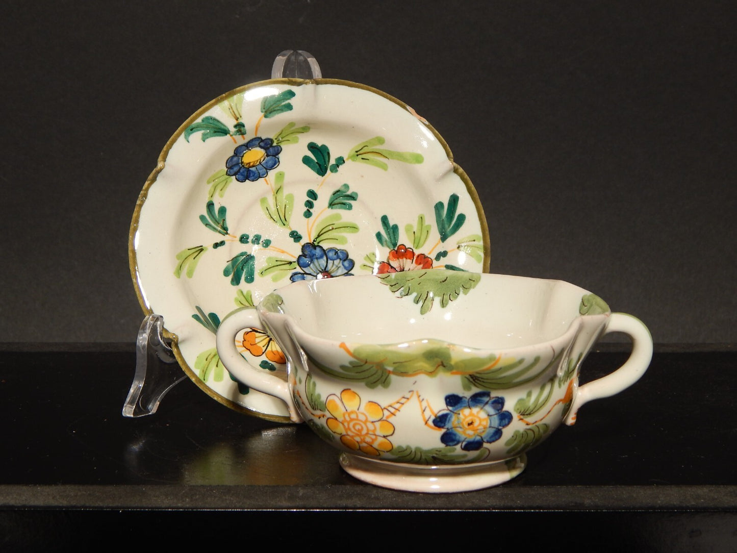 ANTICA RARA ZUCCHERIERA CIOTOLA IN MAIOLICA CERAMICA CANTAGALLI FIRENZE ITALY