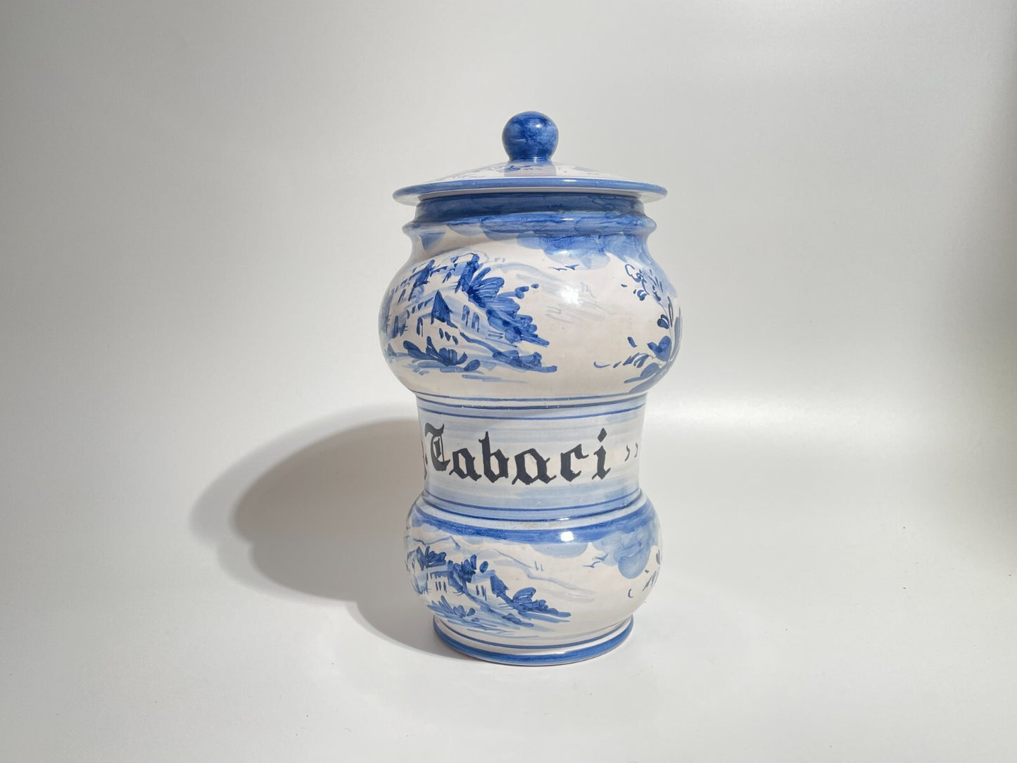 ALBARELLO FARMACIA UNG TABACI CERAMICA MAIOLICA ALBISOLA GIUSEPPE MAZZOTTI 1903