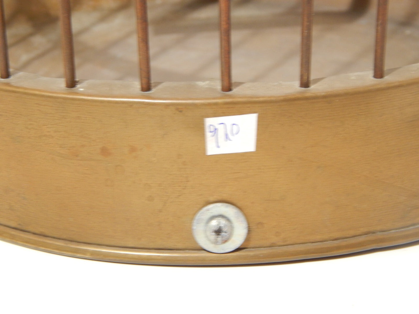 ANTICA ORIGINALE GABBIA A SOSPENSIONE IN OTTONE PER UCCELLI