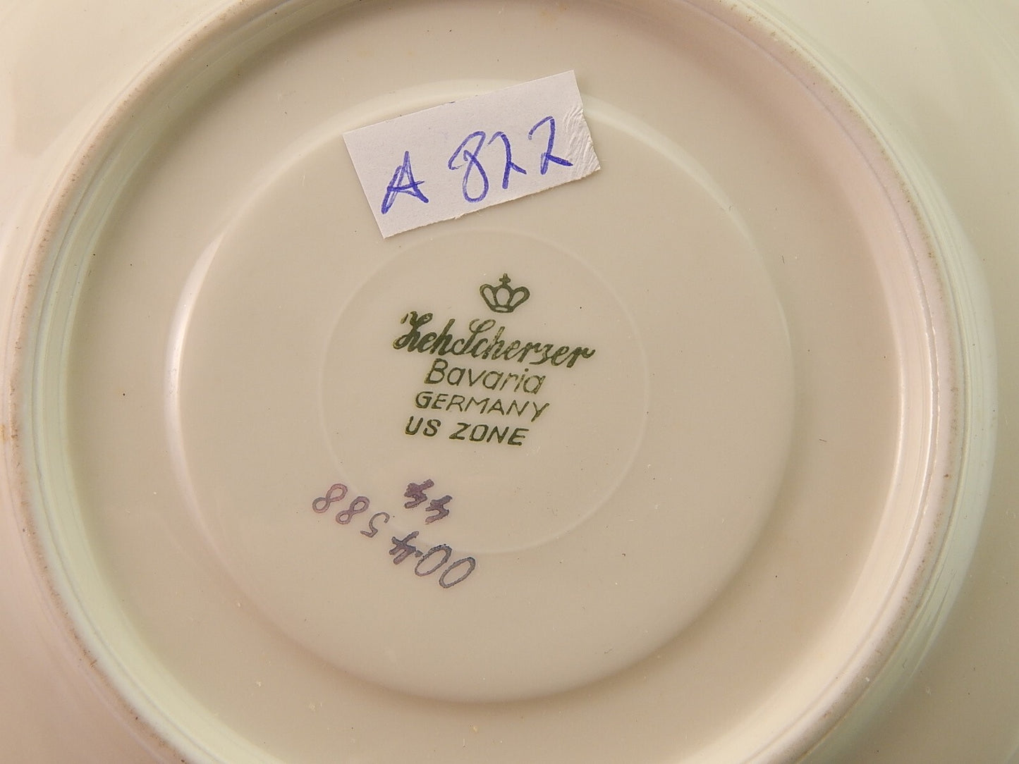 PREZIOSO ANTICO TRIO TE' PORCELLANA ZEH SCHERZER BAVARIA DECORO ROSA FUCSIA