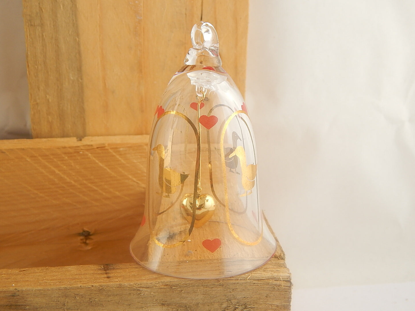 CAMPANA CRISTALLO PAPERA ADDOBBO NATALE 2003 HOLMEGAARD GOOSE CHRISTMAS BELL