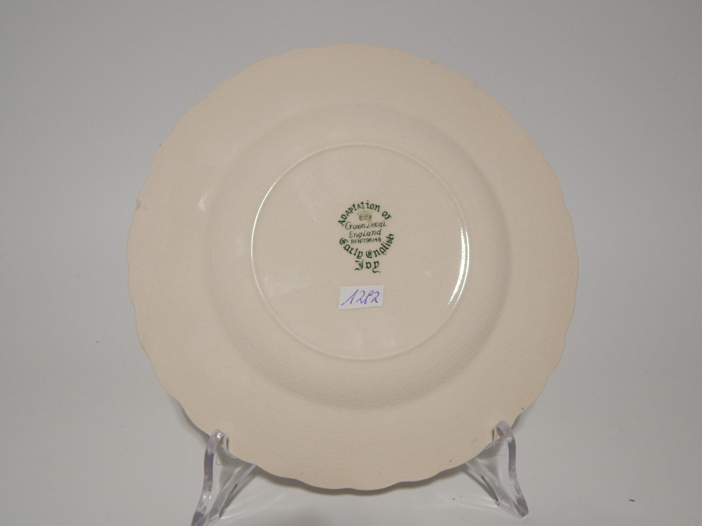 ANTICO PIATTO CROWN DUCAL SEMI-PORCELLANA ADAPTATION OF EARLY ENGLISH JOY EDERA