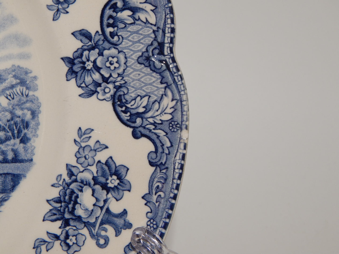 VINTAGE JOHNSON BROS OLD BRITAIN CASTLE BLU PIATTO PIANO PORCELLANA DIFETTO 1922