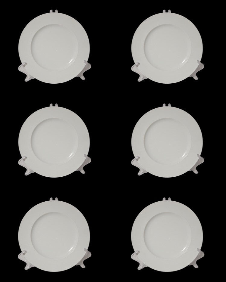 VINTAGE SERVIZIO 6 PIATTI PIANI PREZIOSA PORCELLANA BIANCA ROSENTHAL STUDIO LINE