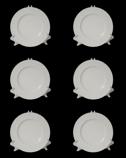 VINTAGE SERVIZIO 6 PIATTI PIANI PREZIOSA PORCELLANA BIANCA ROSENTHAL STUDIO LINE