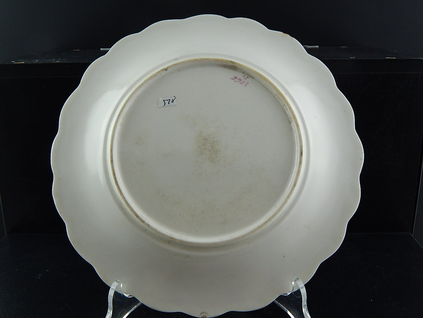 ANTICO PREZIOSO RARO PIATTO PORCELLANA EPOCA LUIGI FILIPPO VECCHIO PARIGI #528