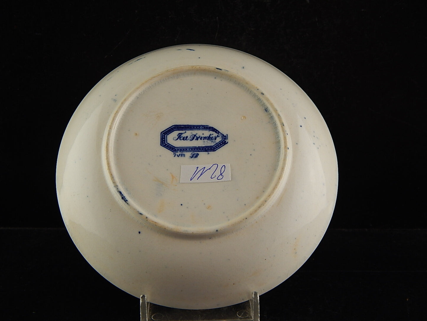 ANTICA TAZZA TE' CON PIATTINO CERAMICA MAASTRICHT P REGOUT TEA DRINKER META' 800