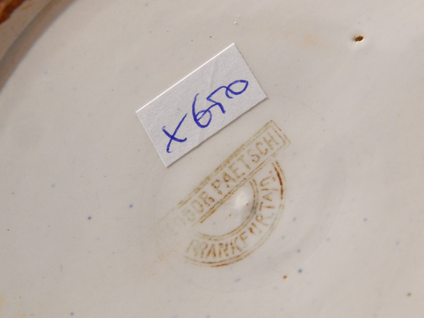 ANTICO RARO BARATTOLO KARTOFFELMEL FECOLA PORCELLANA THEODOR PAETSCH FRANCOFORTE