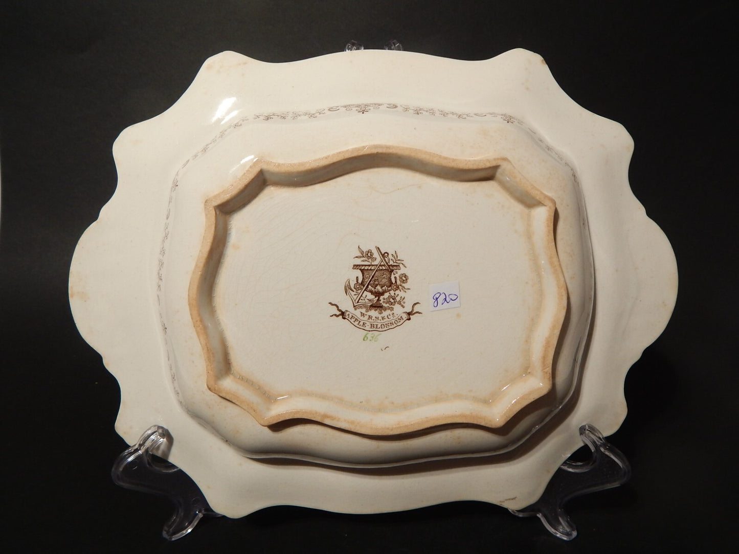 ANTICA 1850 LEGUMIERA CENTROTAVOLA SEMI PORCELLANA RIDGWAY &C. APPLE BLOSSOM