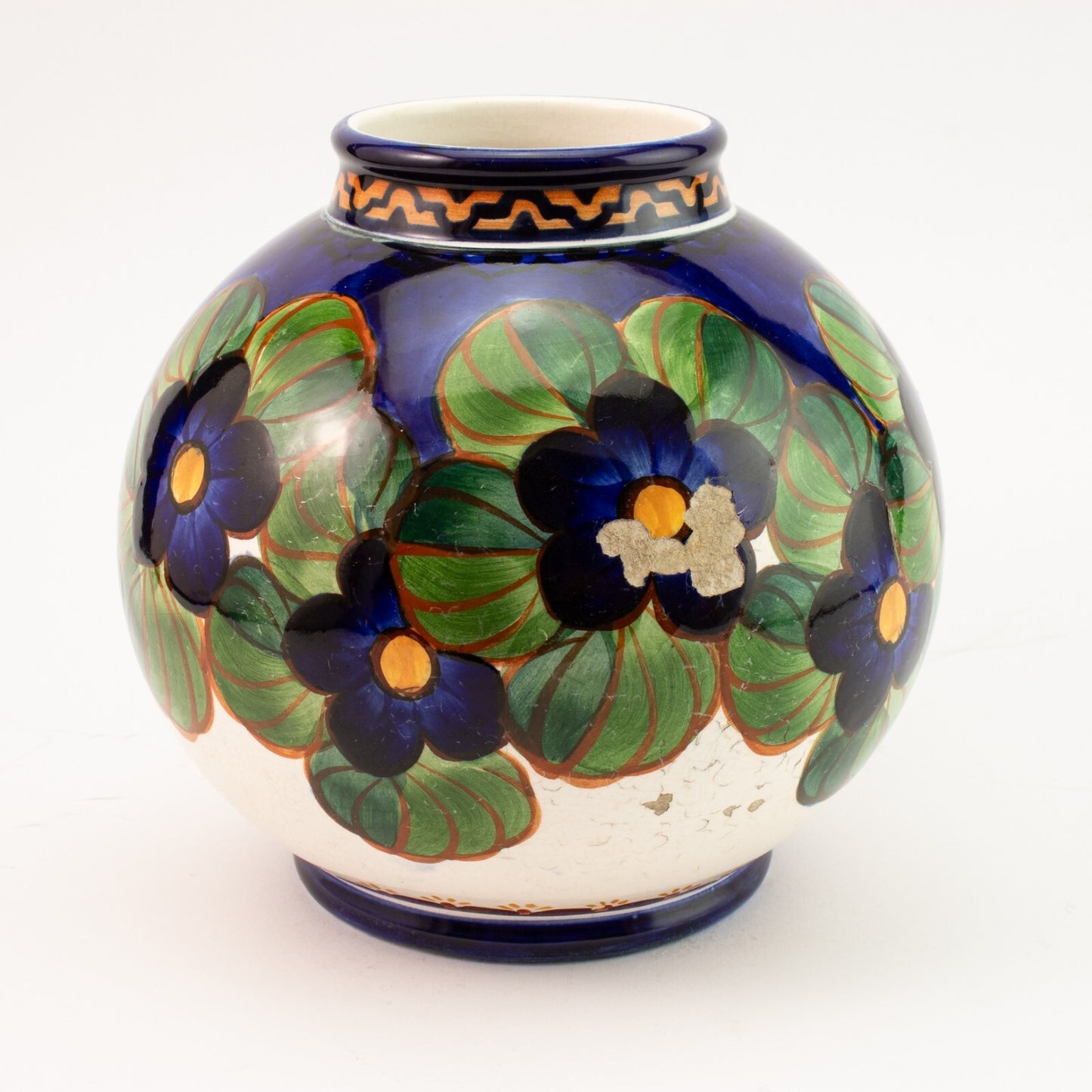 ROYAL COPENHAGEN ALUMINIA ANTICO VASO CERAMICA SOTTOSMALTO 838-431 CM 18X17