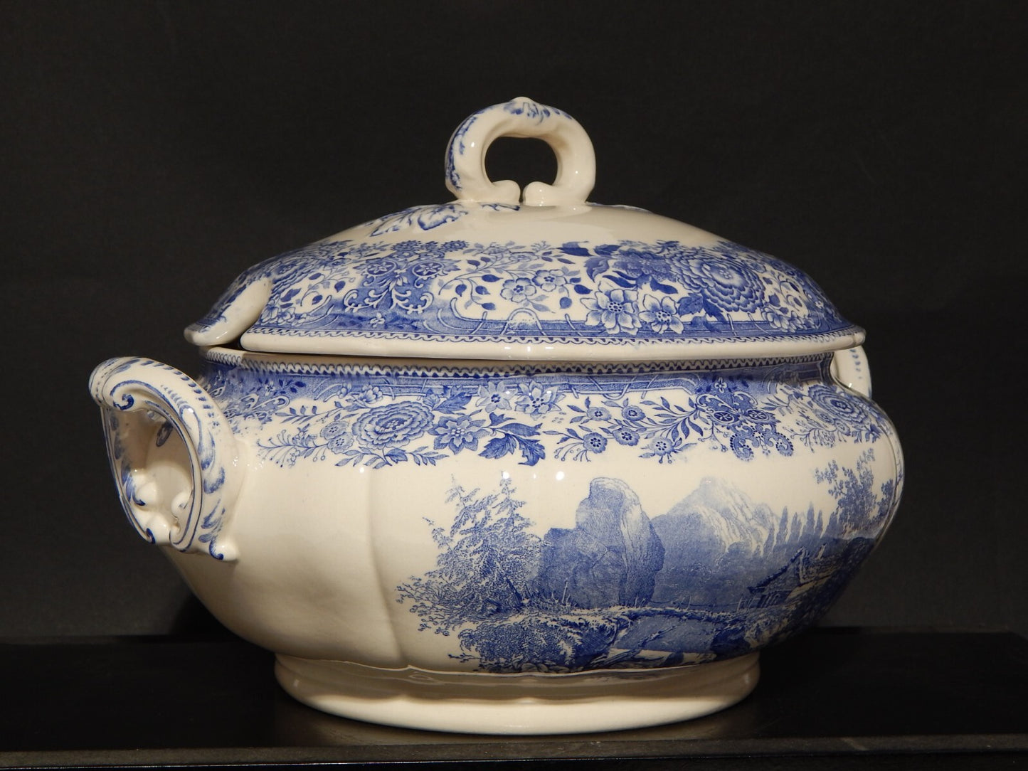 VINTAGE ZUPPIERA CENTROTAVOLA PORCELLANA VILLEROY&BOCH METTLACH SAAR BURGENLAND