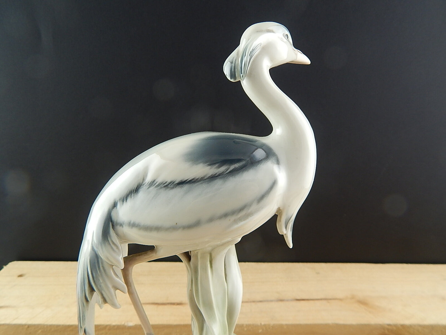 ANTICA 1930 ORIGINALE STATUINA PORCELLANA METZLER&ORLOFF AIRONE DIPINTO A MANO