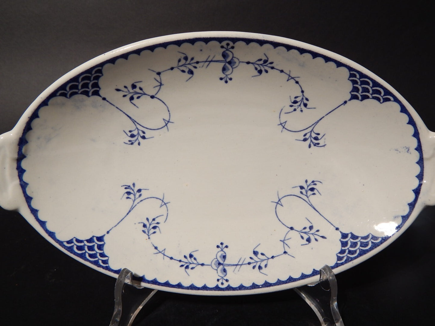 ANTICA RAVIERA VASSOIO PORCELLANA VILLEROY&BOCH WALLERFANGEN BIANCO E BLU