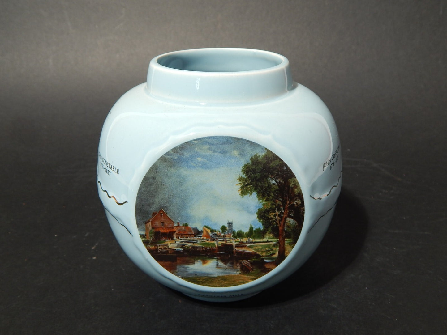 VINTAGE VASO TEA CADDY BURGESS &LEIGH FOR TWININGS REPRODUCTION JOHN CONSTABLE