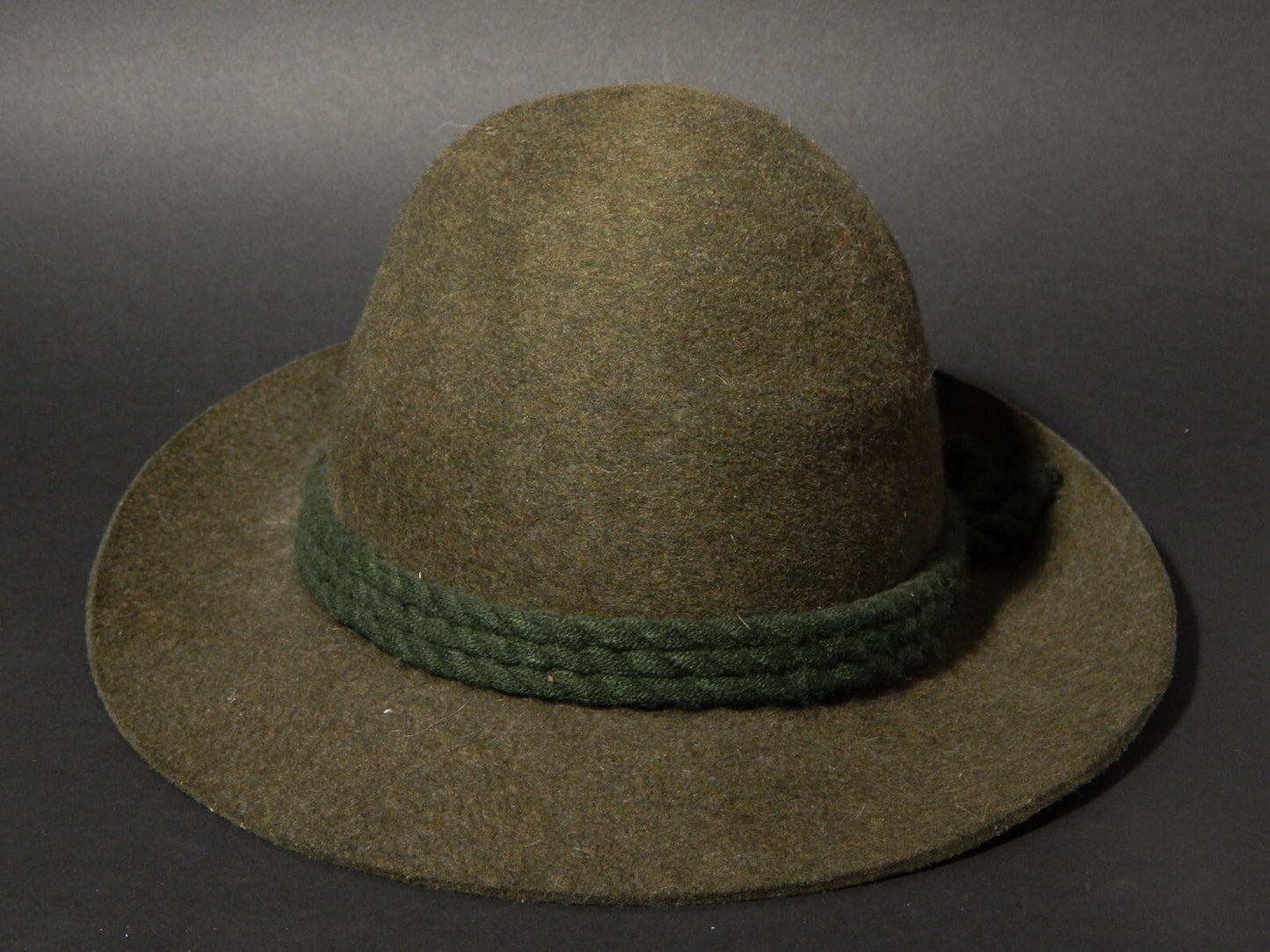 VINTAGE CAPPELLO DONNA UOMO CM 57 LANA FELTRO VERDE LODEN TIROLESE