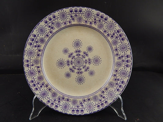 ANTICO PIATTO CERAMICA META' 800 GUSTAVSBERG TRANSFERWARE VIOLA #9430