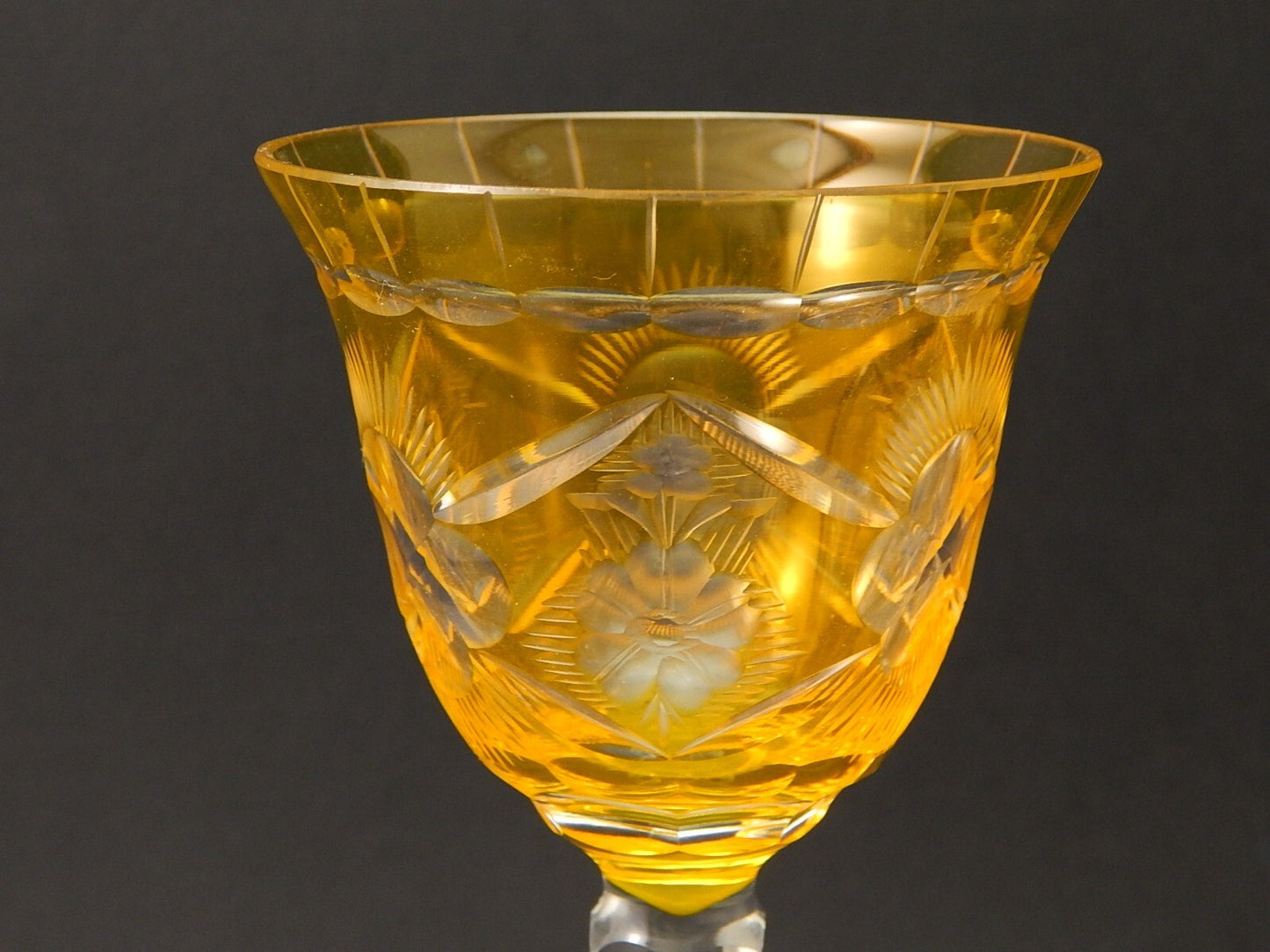 PREZIOSO VINTAGE BICCHIERE CALICE CRISTALLO BOEMIA MOLATO A1051